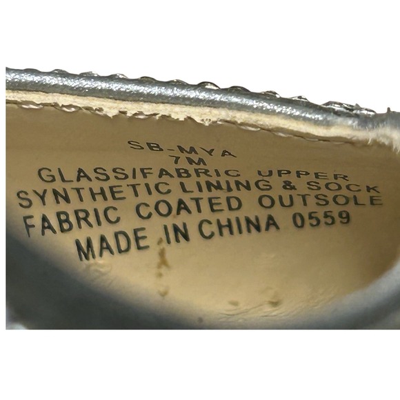 Betsey Johnson Clark Heels Silver Rhinestone Slingback Pumps Women's Size 7M - Picture 8 of 9